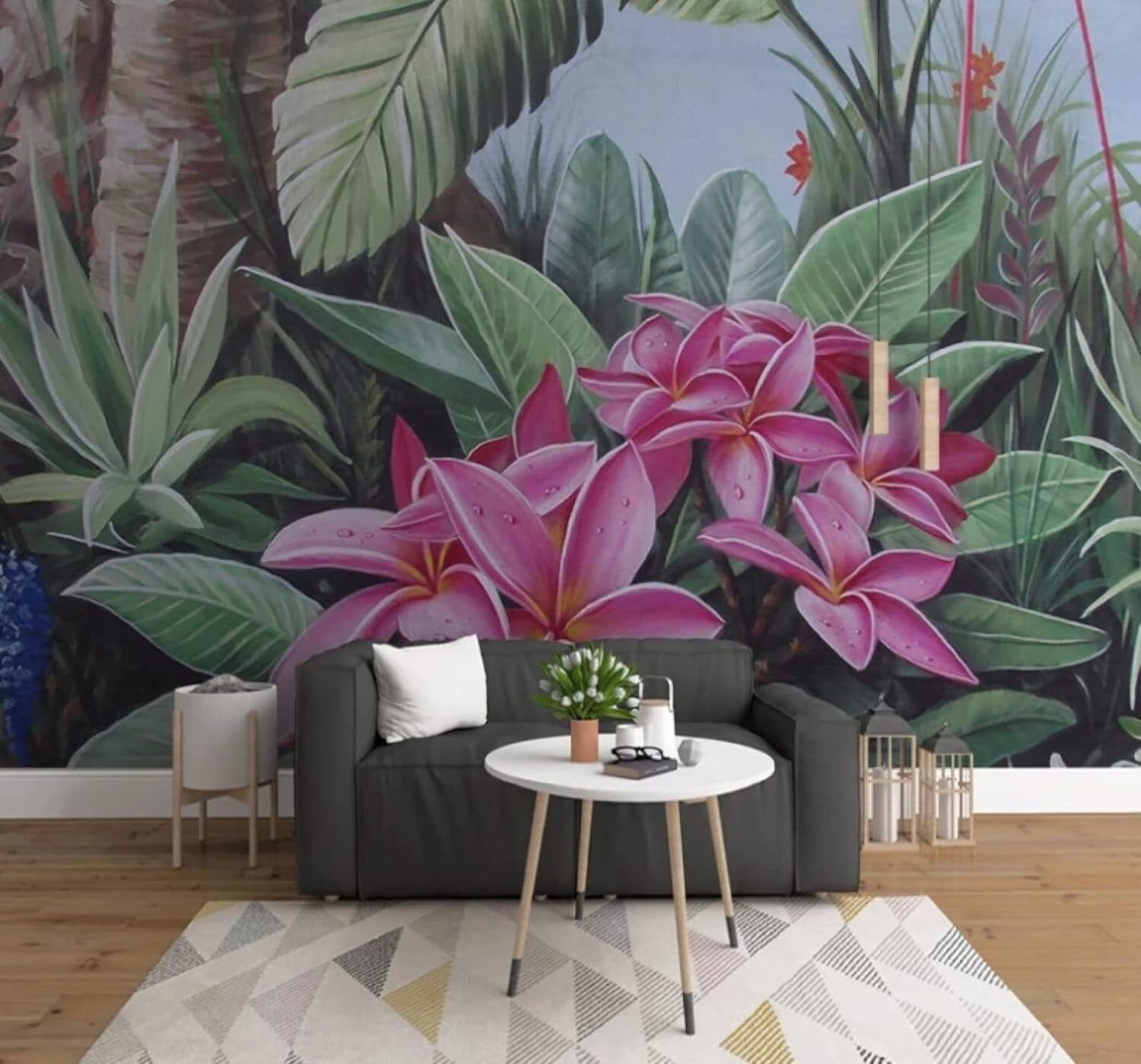 XLMING Hand Drawn Fresh Beautiful Plants Flowers 3D Wallpaper Luxury Home Dining Decor Paste Sofa Living Room The Wall for Bedroom Mural-200cm×140cm