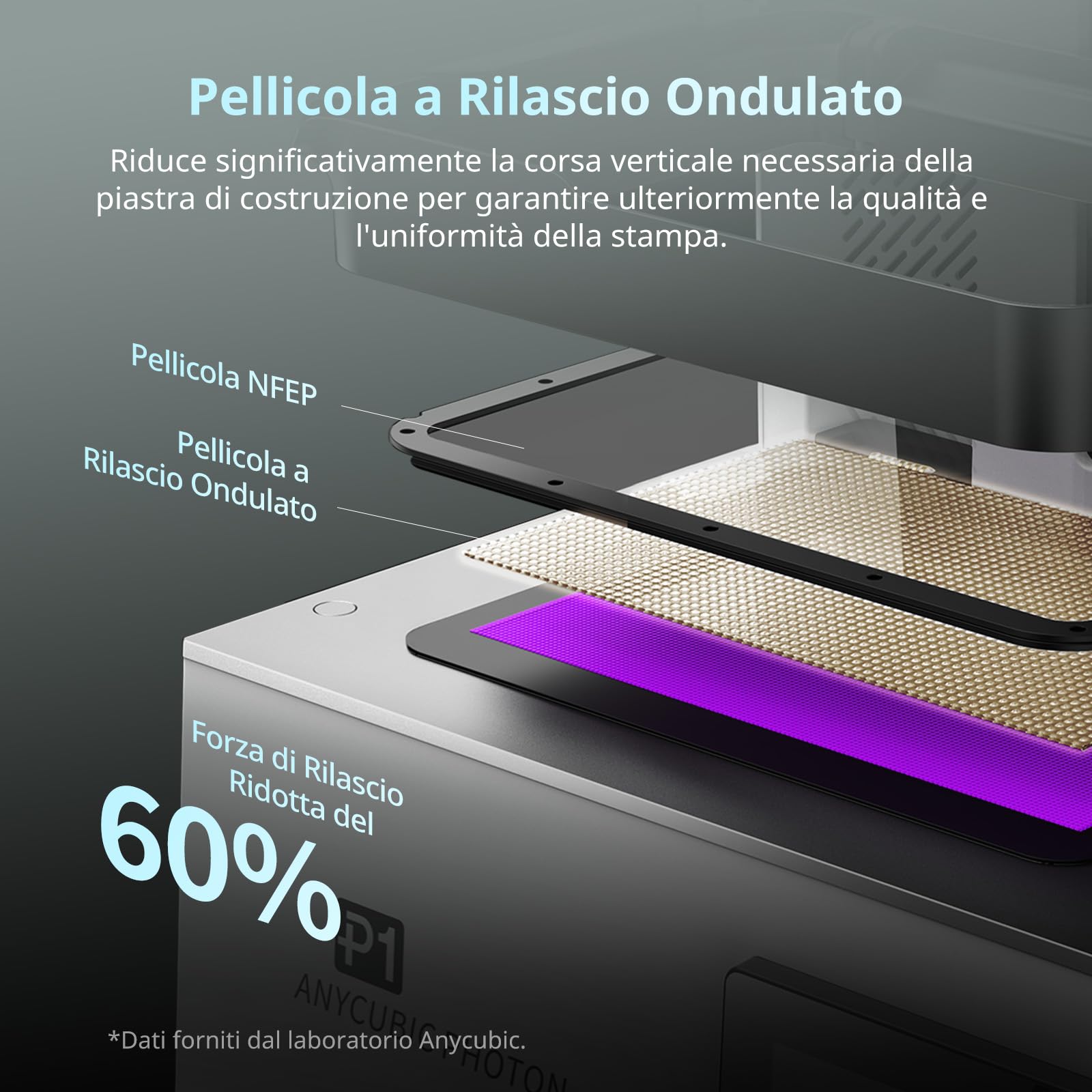 Anycubic Photon P1 (con Piattaforma d Stampa a Doppio Colore/Materiale) Stampante 3D in Resina 14K, Serbatoio Della Resina Riscaldato e Vite a Ricircolo di Sfere, Volume di Stampa 6,5 L