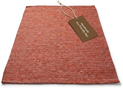 Miniatura 18 de LFH Home - Tapete de yoga de algodón hecho a mano para ejercicio, entrenamiento, fitness, perfecto y de alta calidad, ecológico, tejido de algodón