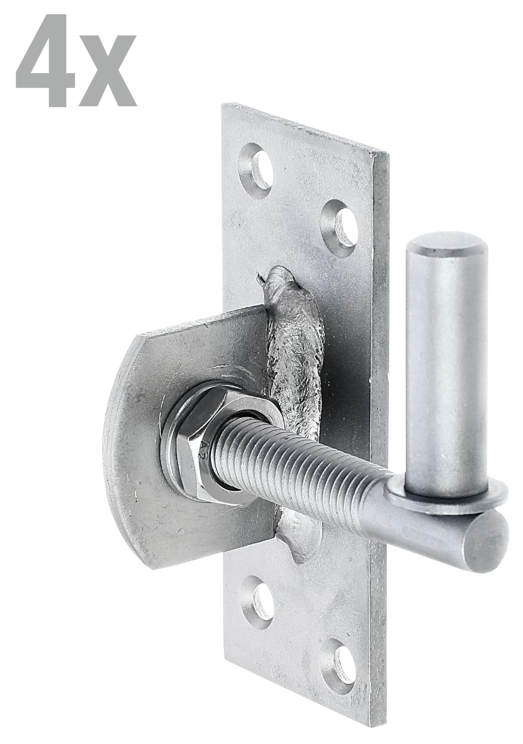 Alberts 852221 Gond à visser | réglable de 20 mm | acier inoxydable | cote axe Ø13 mm | platine 100 x 40 mm | kit de 4
