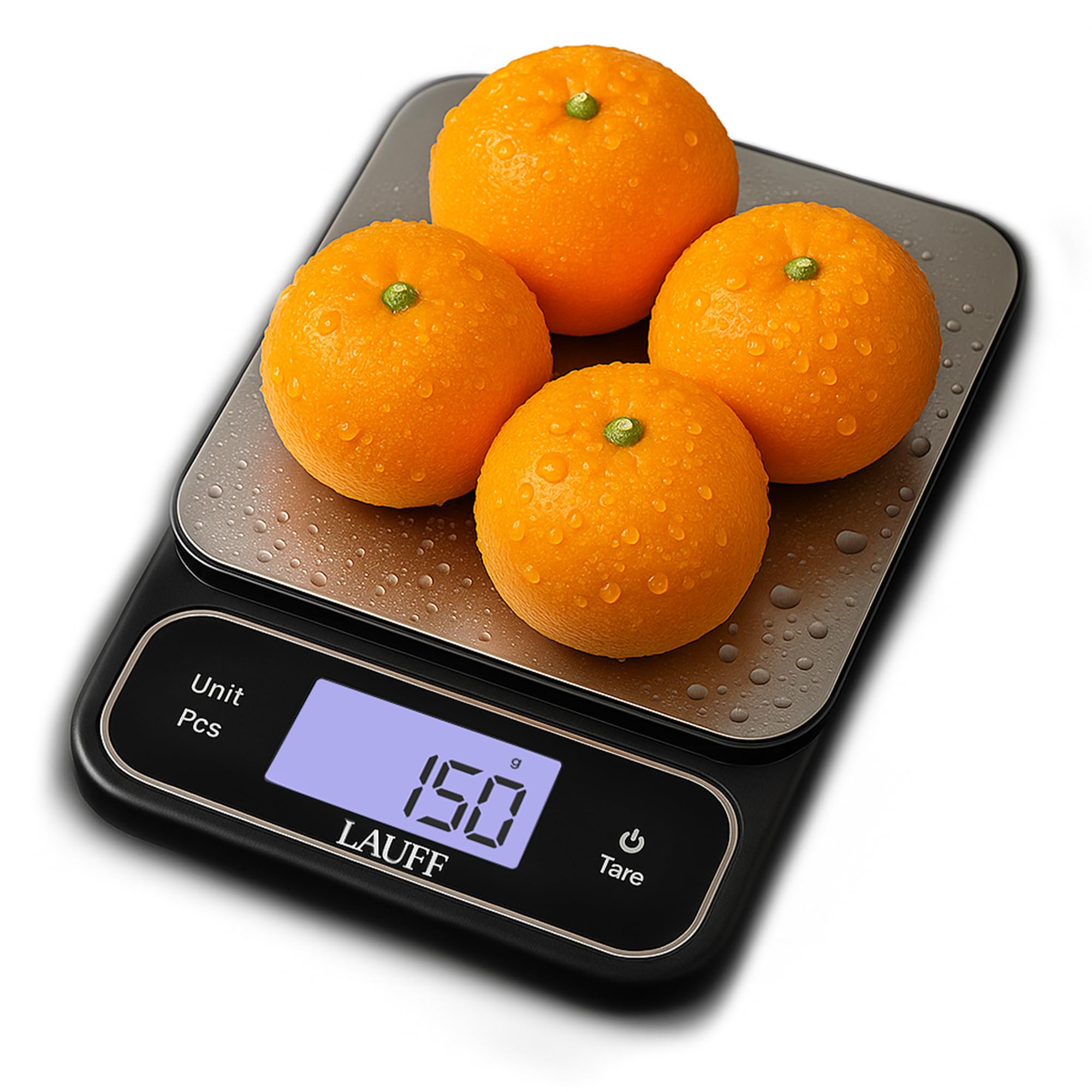 Lauff Lebensmittelwaage, 10 kg, digitale Küchenwaage, Gewicht Gramm und oz zum Kochen, Backen, 1 g präzise Graduierung