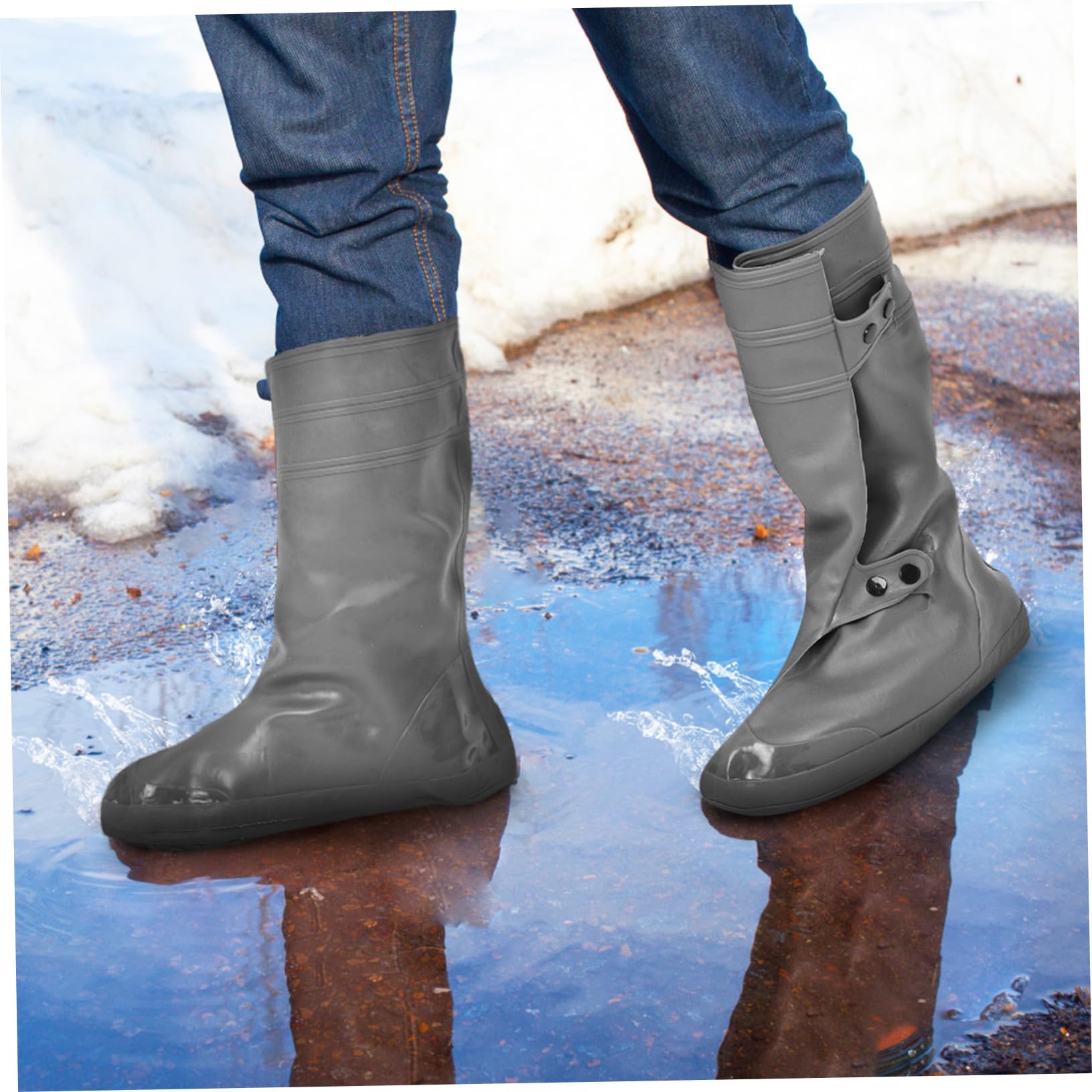 Copriscarpe Impermeabili Riutilizzabili Xl Protezione Antipioggia Spessa e Antiscivolo per Escursionismo e Ciclismo Copertura Resistente per Scarpe da Viaggio e Lavoro Outdoor