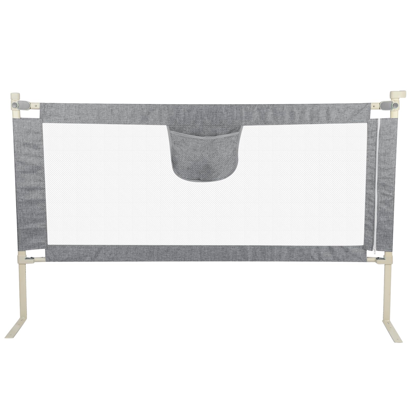 HUOLE Barrière de lit, Portable Bed Rail, avec Barriere Rabattable Antichute, Réglable en Hauteur 70-99 cm,Barrière Securite de lit Enfant,Sûr, Facile à Monter Gris, Stable et Durable-1,8 m - Gris