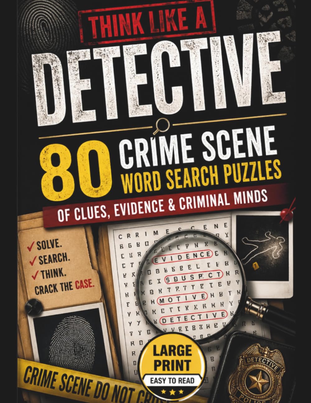 Think Like a Detective: 80 Crime Scene Word Search Puzzles of Clues, Evidence & Criminal Minds