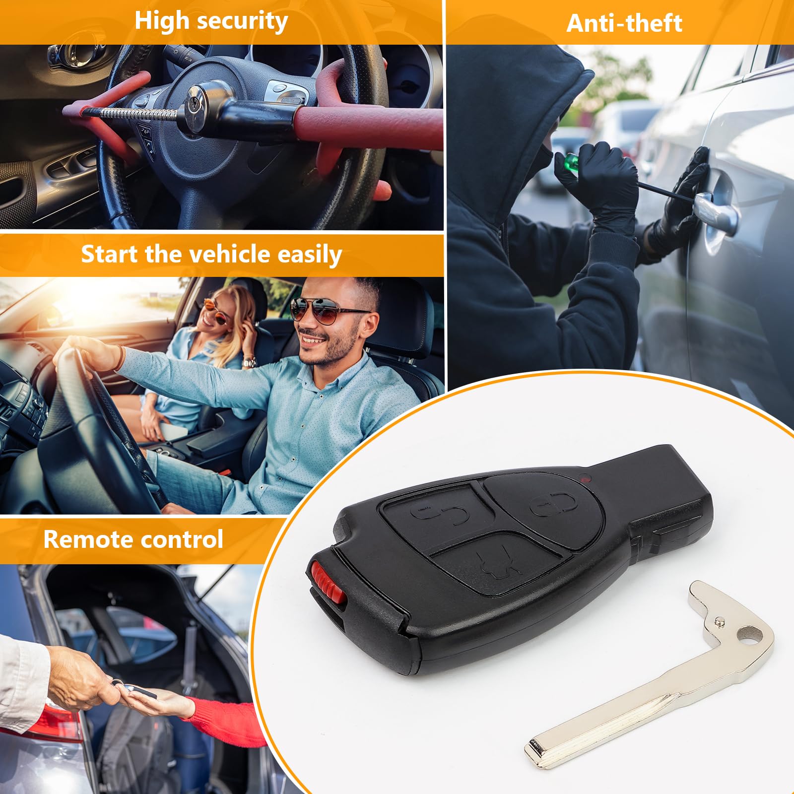 2-Pack Replacement Keyless Entry Remote Key Fob For Mercedes-Benz – IYZ3312, 315MHz, 4-Button - View #4