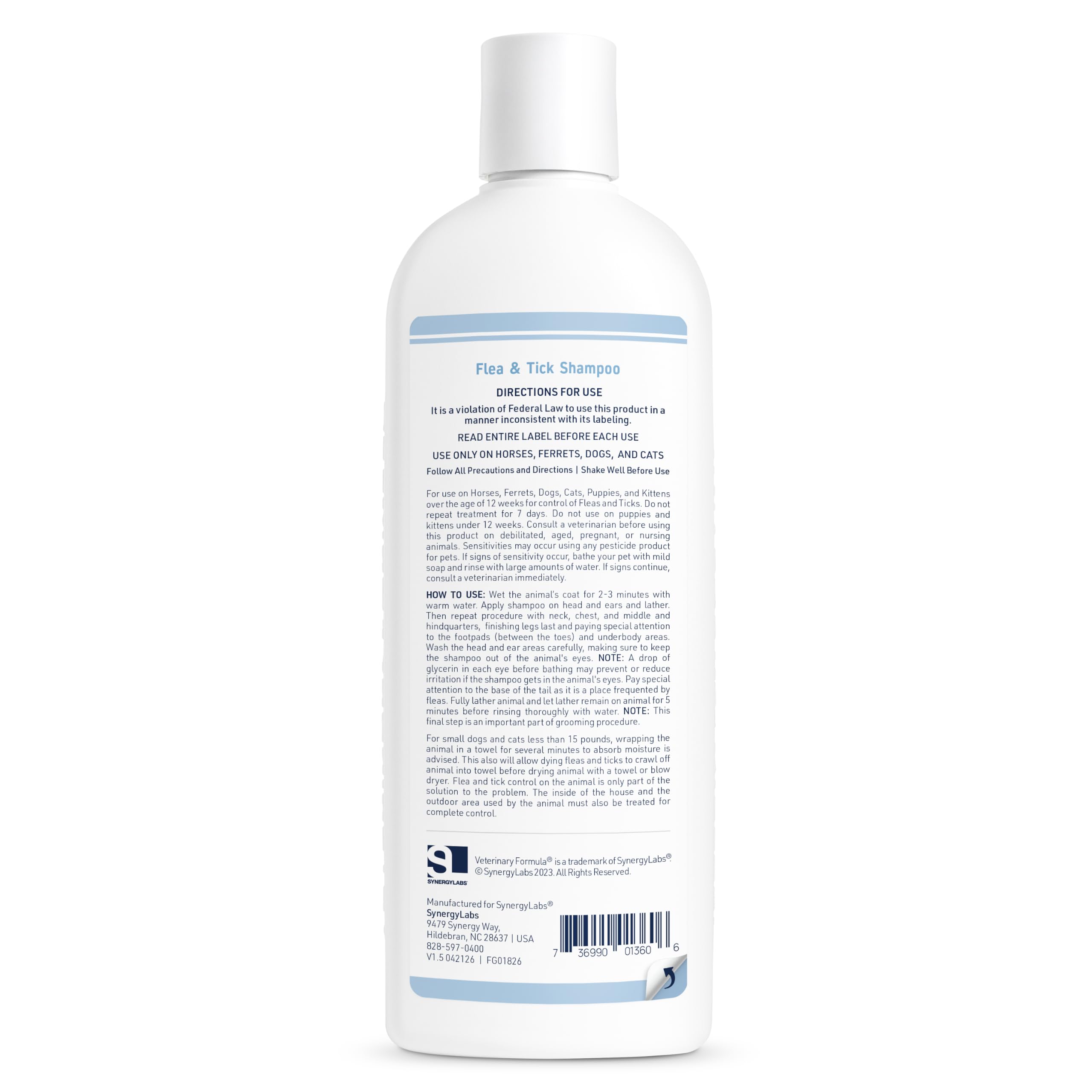 Veterinary Formula Champú para pulgas y garrapatas para Perros y Gatos, 16 onzas – Champú para pulgas para Perros y Gatos con piretro para Matar pulgas, garrapatas al Contacto, Limpia y exfolia