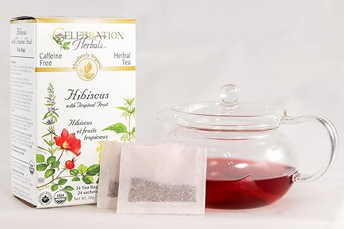 Miniatura 3 de Celebration Herbals Hibisco orgánico con té de frutas tropicales sin cafeína -- 24 bolsas de té 0.99 oz