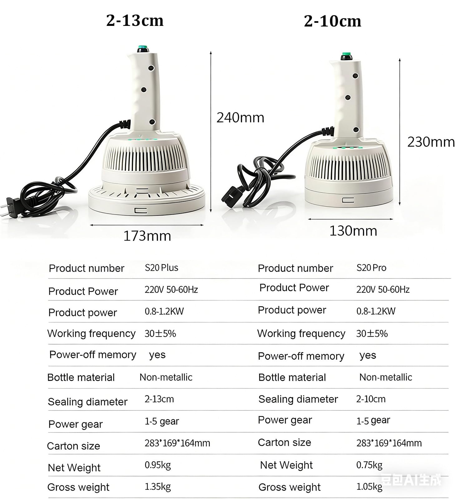 Sellador térmico manual portátil para bolsas de plástico, potencia y tiempo ajustables, longitud de sellado de 20-130 mm, máquina de sellado manual para aperitivos, dulces y alimentos, reduce el