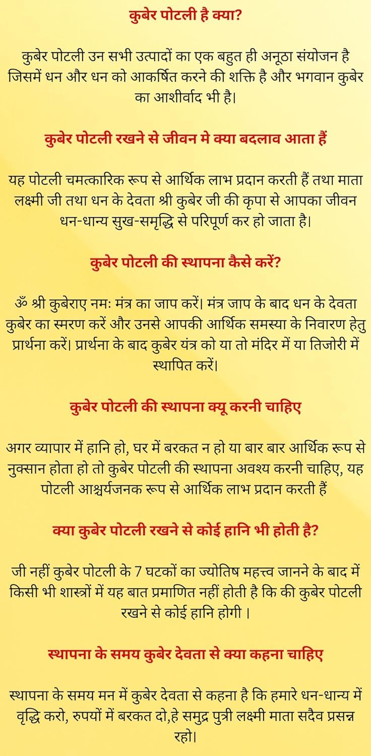 Satguru Kuber Potli for Home, Shop, Business, Factory, Money Growth, Business Growth, Prosperity and Financial Success (Business) 4