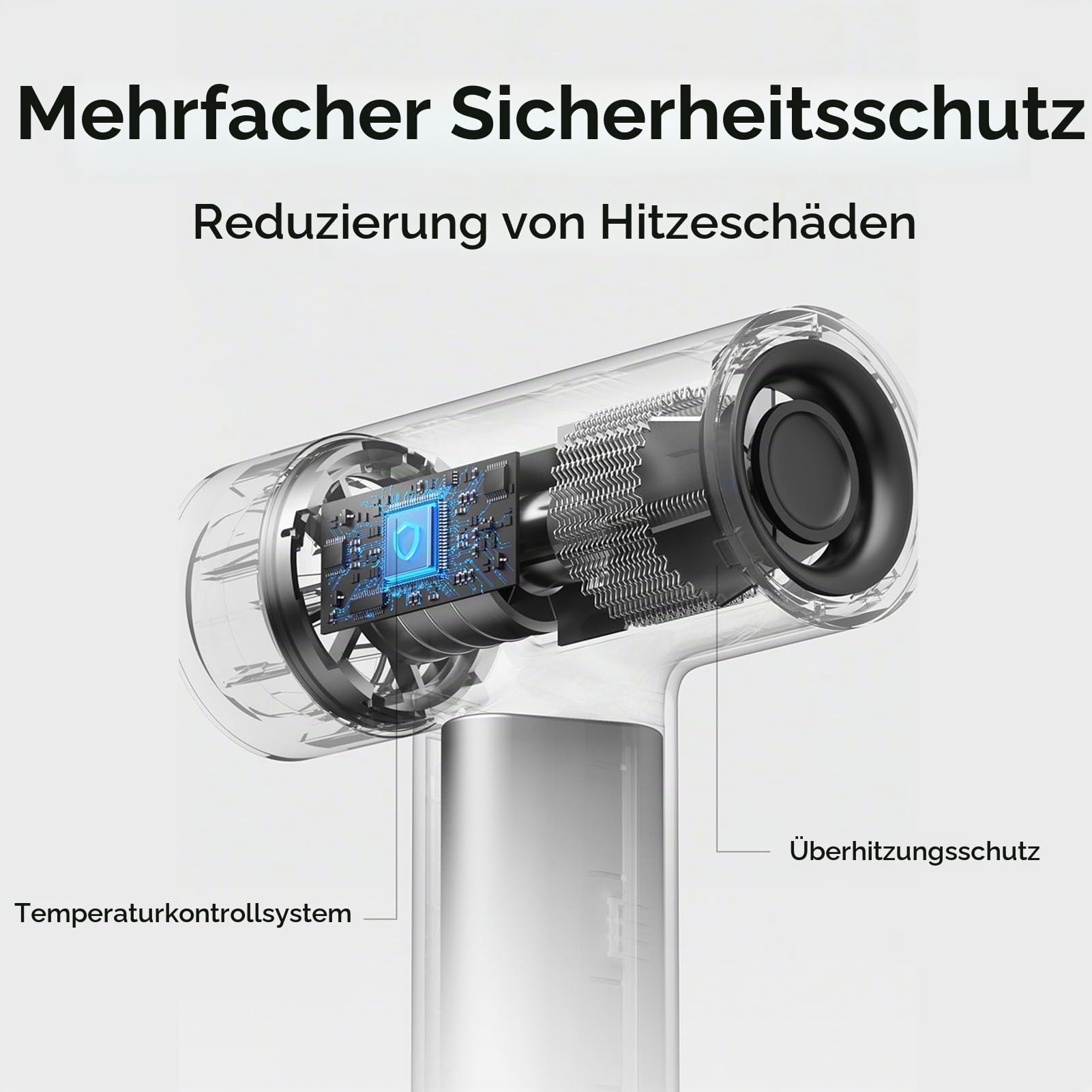Gonetre 300 W Kabellos Fön, Tragbarer Haartrockner Wiederaufladbar Usb C Batterie Haartrockne Mit Düse ReiseföHn Abs Heiß/Kaltluft Leiser Für Zuhause,Reisen Wohnheim Schnelles Trocknen