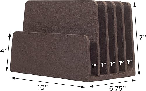 Miniatura 9 de MobileVision Organizador ejecutivo de carpetas de archivos de escritorio gris oscuro y bandeja de papel, 5 divisores de ranura