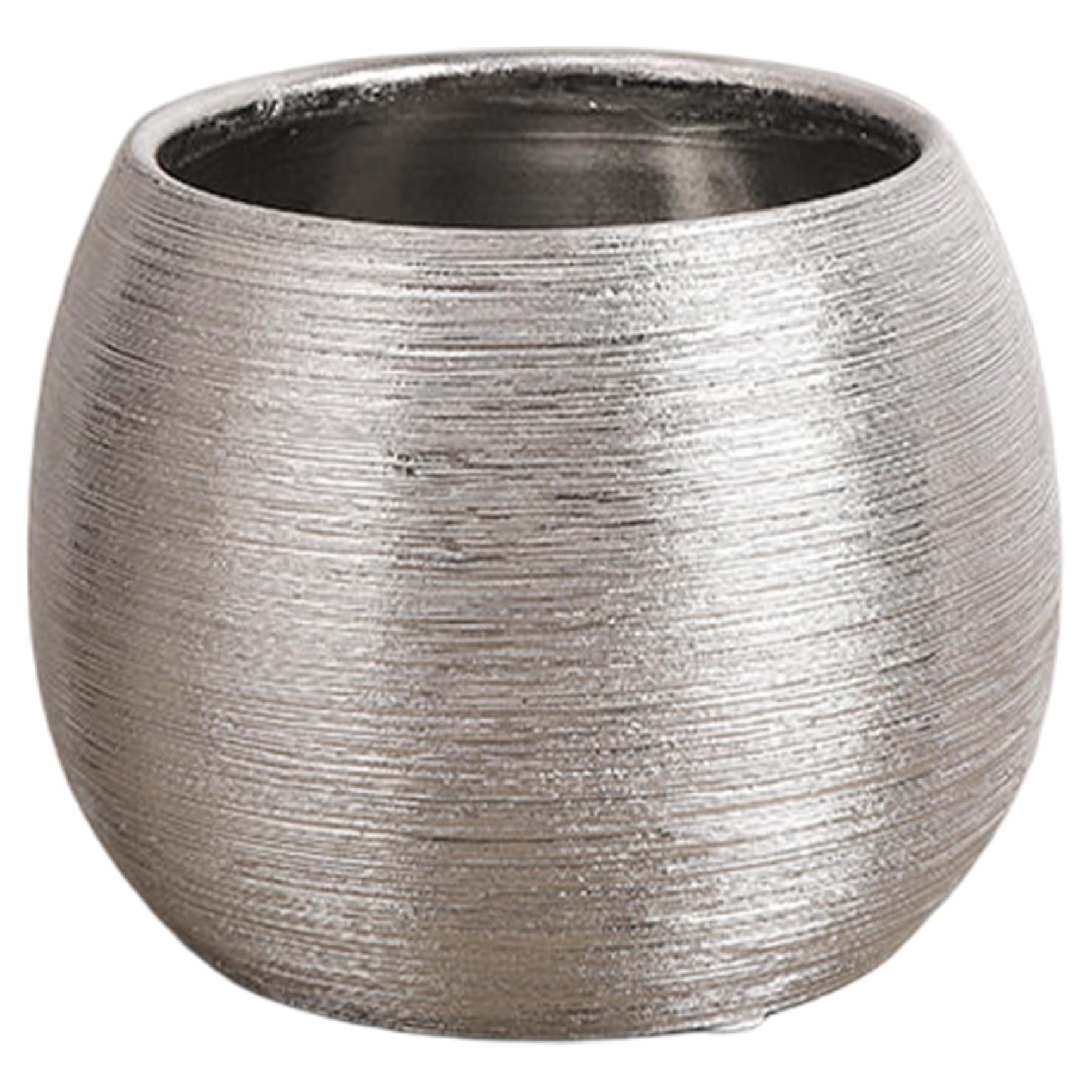Ceramic Plant Pots Ceramic Planter, Modern Metallic Glaze Indoor Plant Pot Small Decorative Vase for Living Room, Bedroom, Office, Silver