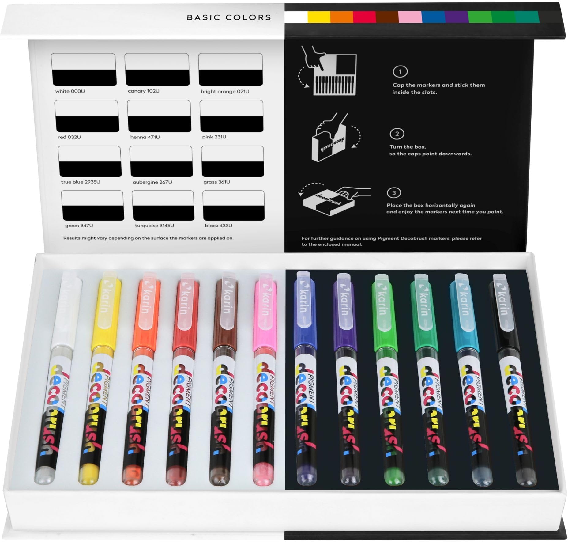 KARIN Mega Box Plus Pennarelli Pro: 72 Colori + 3 Blender A Base D'Acqua – Set Completo Per Lettering E Pittura
