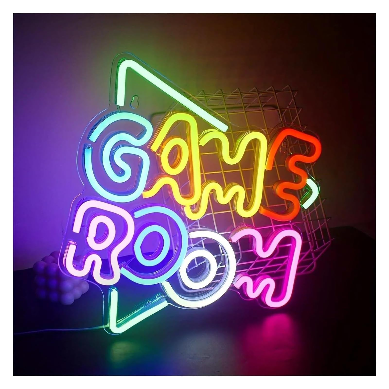 Generico Sala giochi per insegna al neon, luce alimentata dal per vivo per la parete della camera da letto, studio, sala