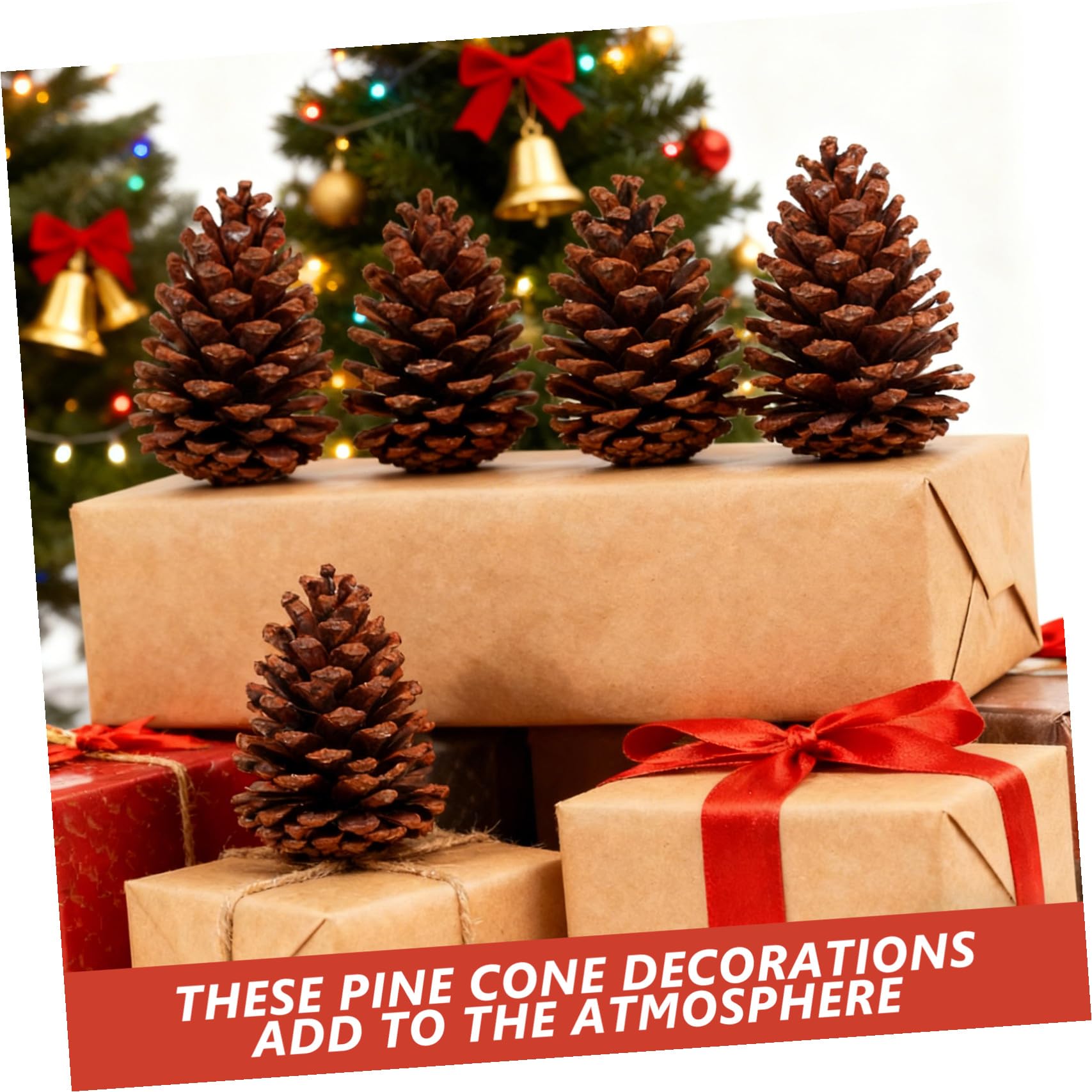 DOITOOL 6 Stück Natürliche Tannenzapfen Dekoration aus Synthetischem Material Braun für Weihnachtsbaum und Wohnraum Deko Rustikaler Stil für Xmas und Zuhause