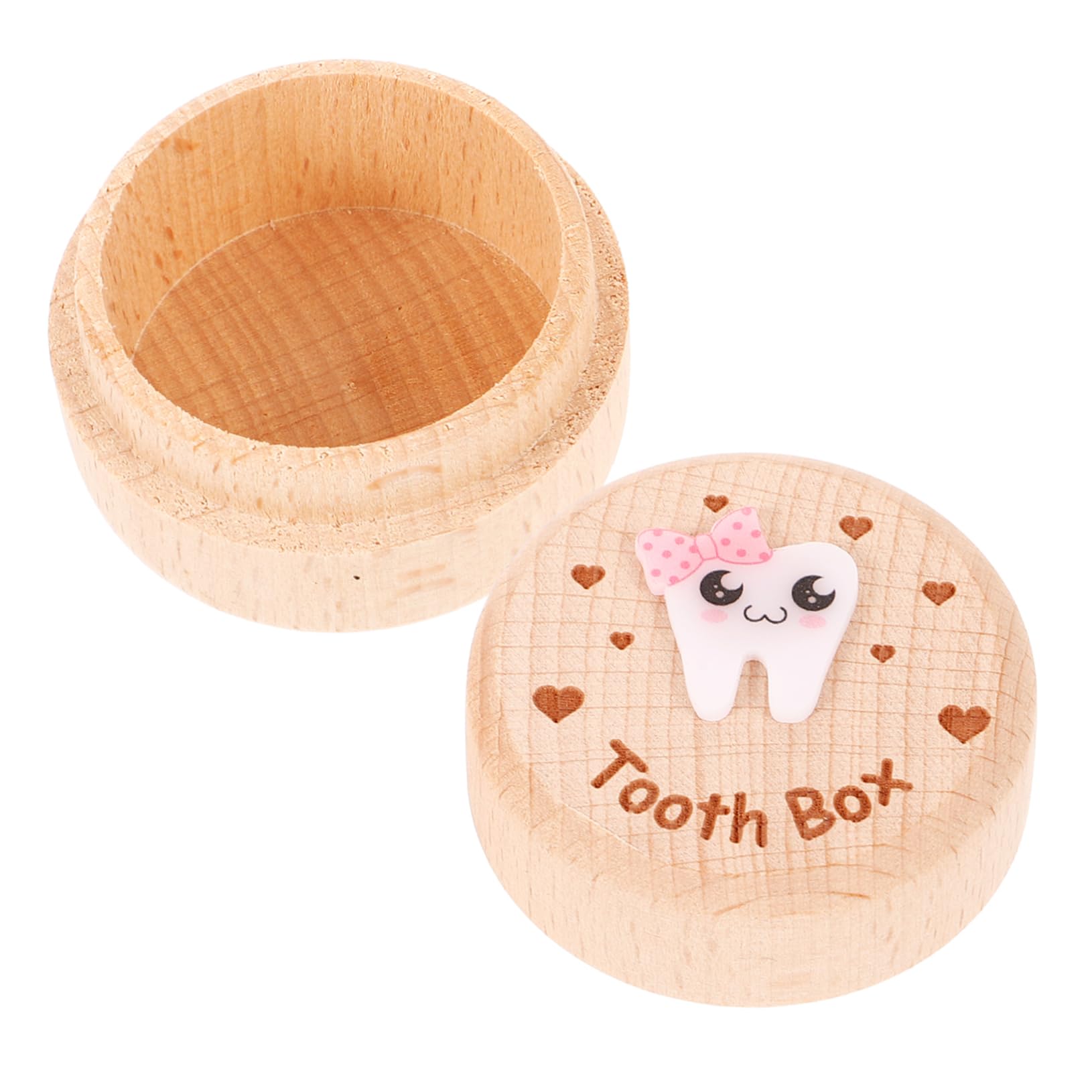 TOYANDONA 4piezas Cajita De Madera Para Dientes De Leche Almacenamiento Compacto Para Recuerdos Infantiles Caja De Recuerdos De Dientes Para Niño Niña Para Guarderías y Cumpleaños