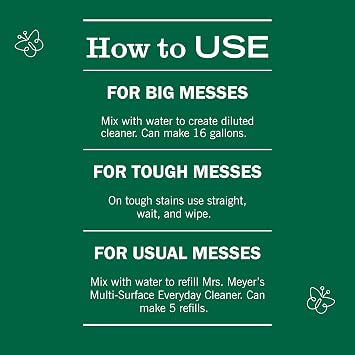 MRS. MEYER'S CLEAN DAY Multi-Surface Everyday Concentrate, Geranium Scent, 32 Fl Oz Bottle