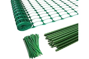 4' Strong and Durable Garden and Snow Fence with Steel Stakes