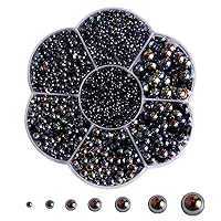 Vista 18 de 5800 piezas de medias perlas para manualidades, perlas de espalda plana para hacer obras de arte, accesorios de diamantes de imitación de bricolaje