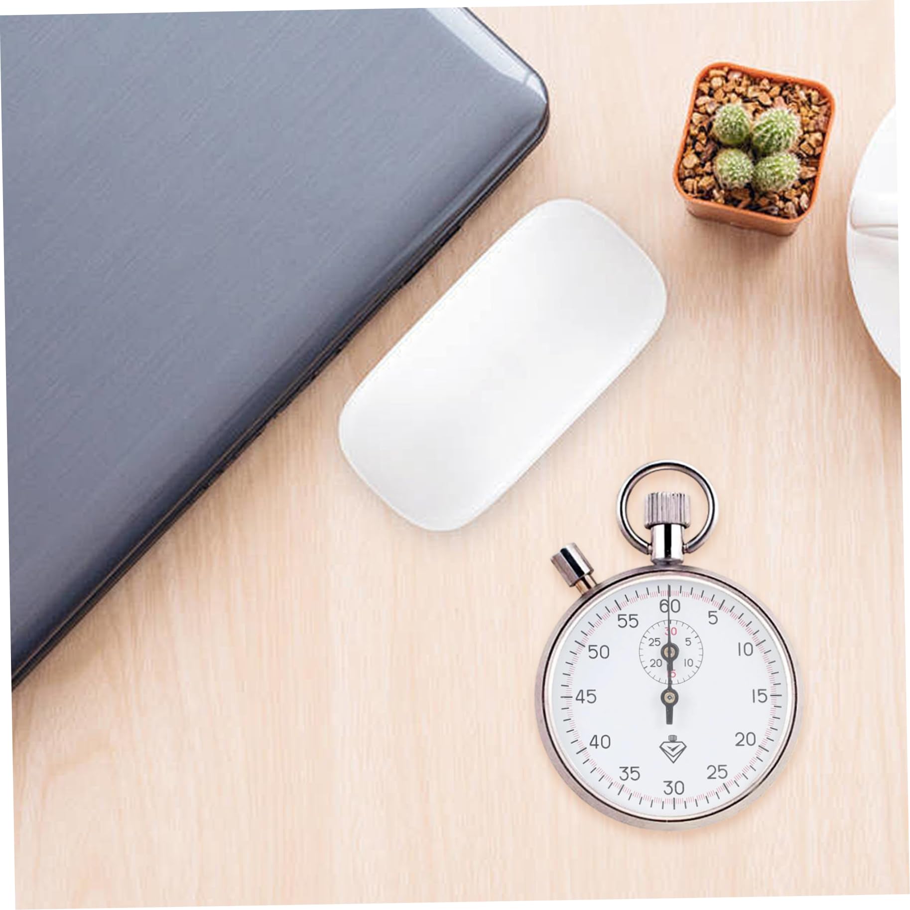 Cronometro meccanico analogico: timer portatile in acciaio inossidabile con pausa per eseguire esperimenti di allenamento