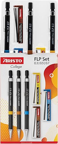 Miniatura 2 de GEOtec GEOCollege - Juego de 3 portaminas (0,35/0,5/0.028 in, HB, color negro)