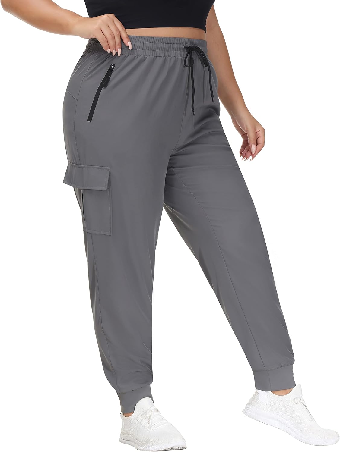 SEKINO Women's Plus Size Hiking Cargo Pants Lightweight Quick Dry Joggers Athletic Workout Outdoor Zipper Pockets Pants - Image 2