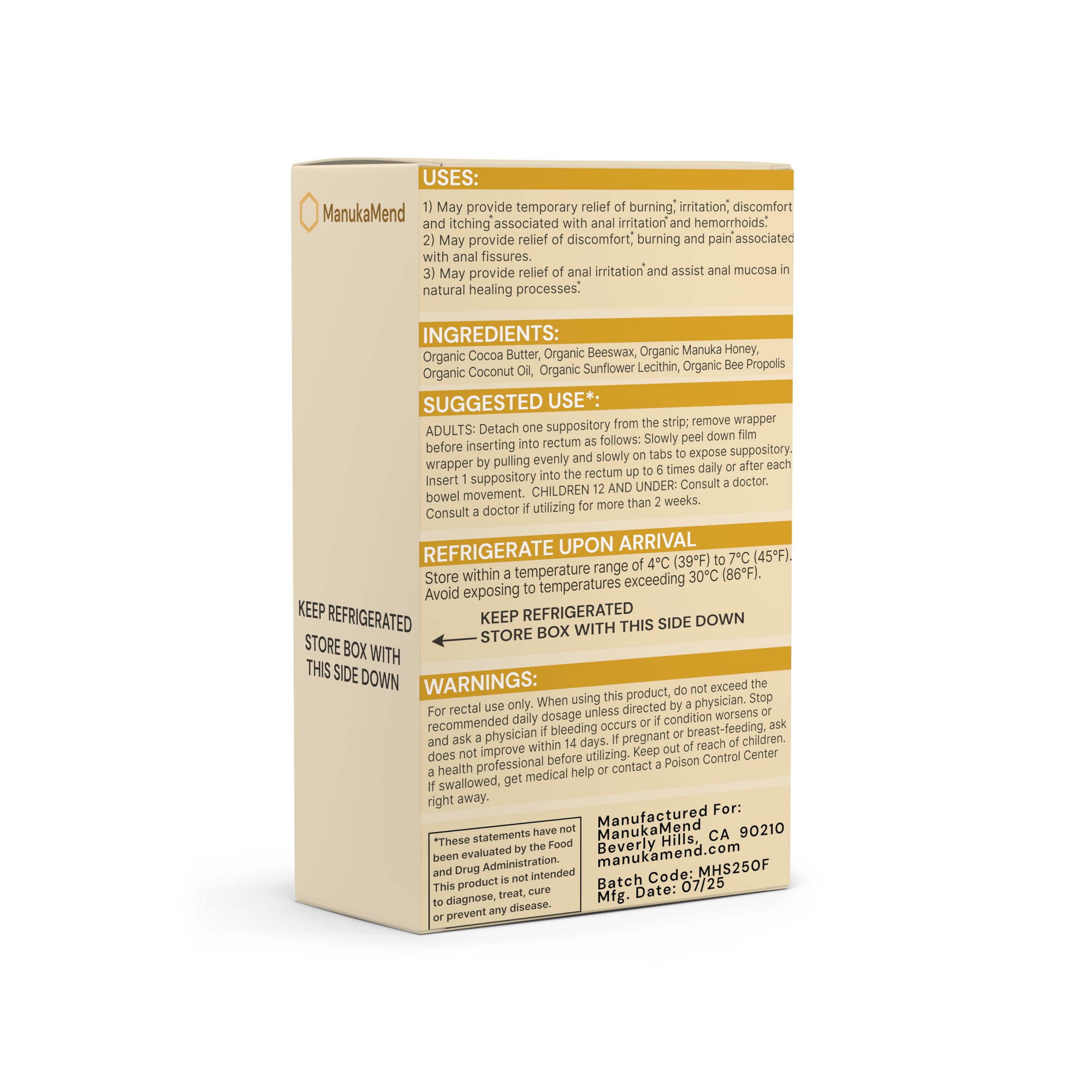 ManukaMend™ Comfort Support Suppositories with Manuka Honey & Coconut Oil – Gentle Moisturizing Relief, 12 Count — Amazon image 2