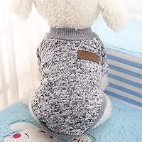 Vista 6 de Suéter clásico de punto para perro Idepet, abrigo de vellón suave, suéter para perro cálido y grueso, para invierno, prenda para perros y gatos