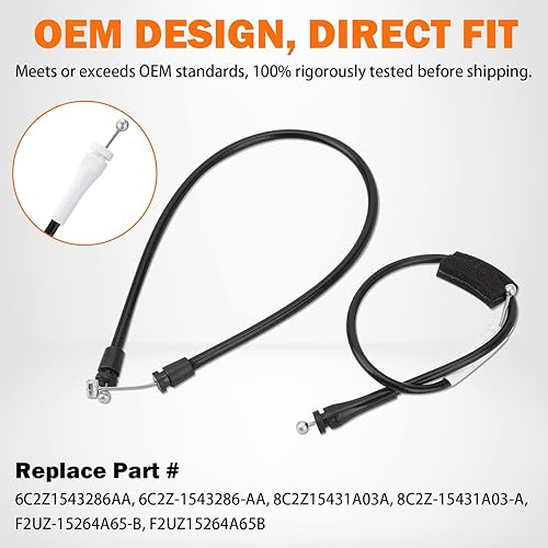 Miniatura 6 de Cable de pestillo de puerta trasera para Ford E150 E250 E350 E450 Van 1992-2014 Lado trasero izquierdo del conductor Pestillo de puerta superior e