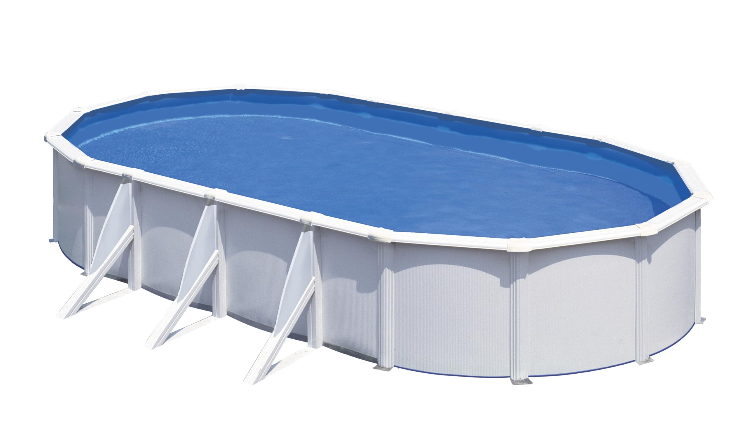 Piscina Gre KIT730ECO Fidji. - Piscina fuori terra in acciaio, ovale in acciaio, colore bianco. Piscina scomponibile per Giardino. 730 x 375 x 120 cm