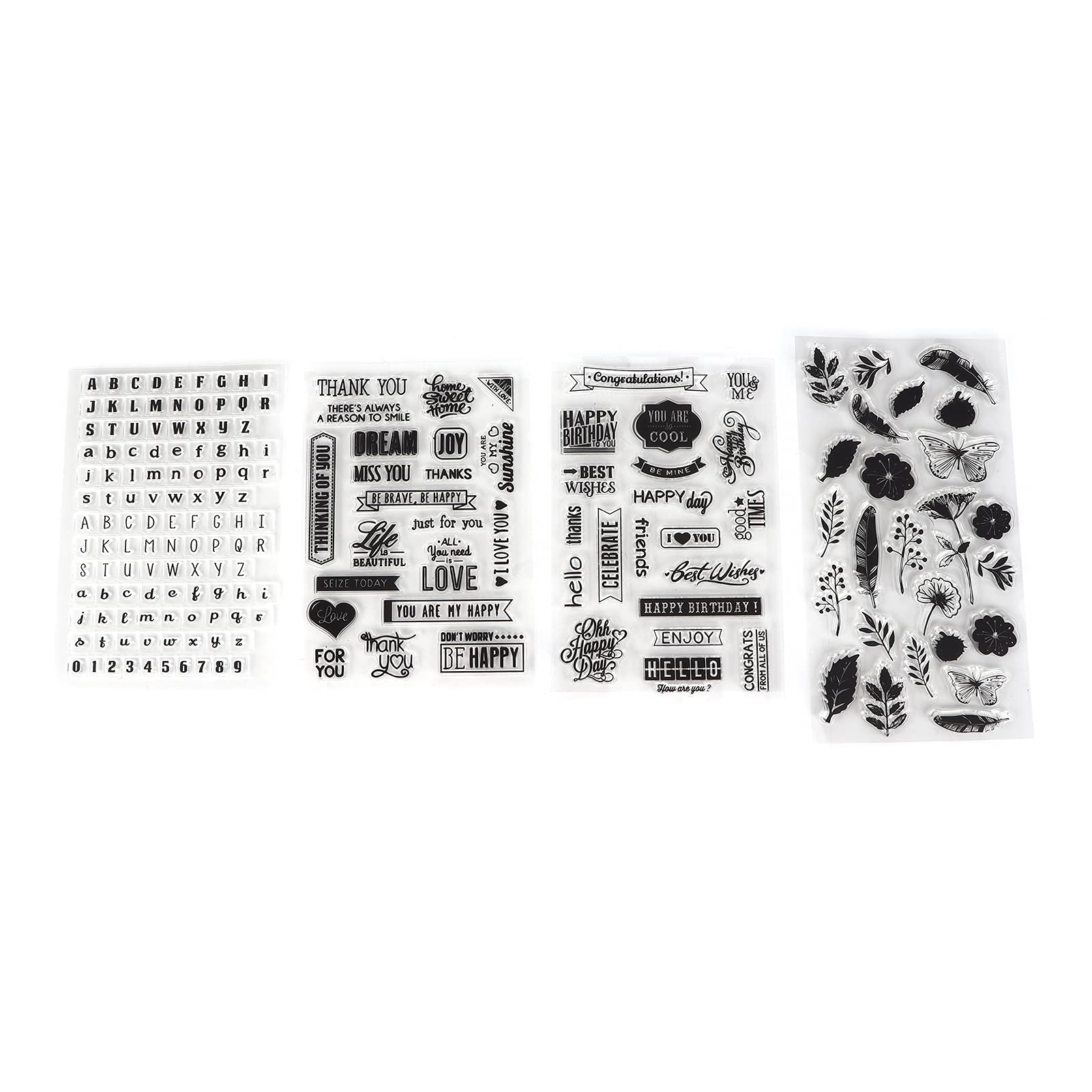 Ensemble d'outils de blocs de tampons en acrylique transparent, kit de tampons de bricolage avec tampons encreurs de 10 couleurs, tampons artisanaux pour enfants adultes,