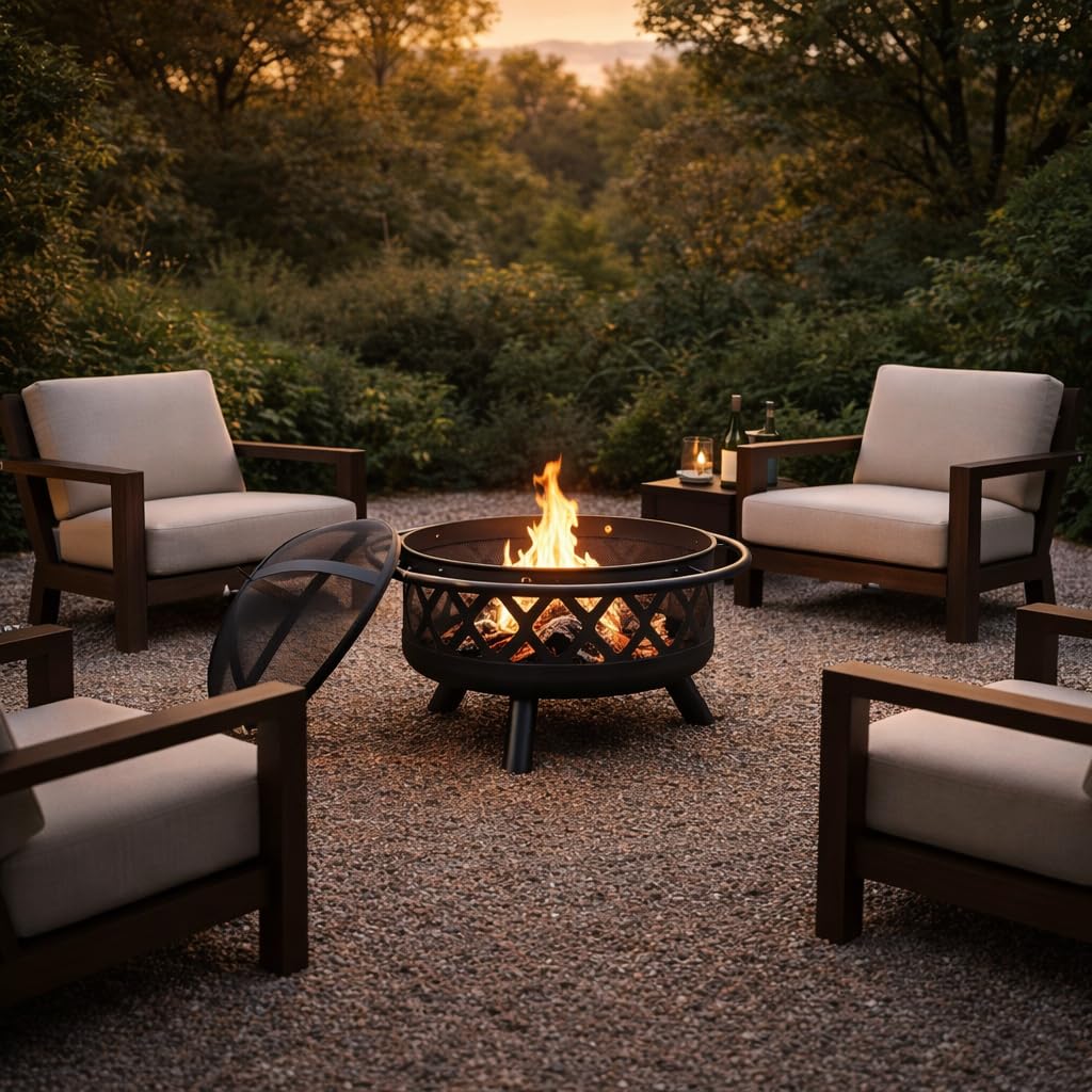 Teamson Home Outdoor Fire Pit - 30 Inch Wood Burning -8 Teamson Home Outdoor Fire Pit - 30 Inch Wood Burning -8