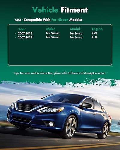 Miniatura 7 de SCITOO Espejo retrovisor lateral del pasajero compatible con 2007 2008 2009 2010 2011 2012 para Nissan Sentra NI1321167 ajuste de potencia no