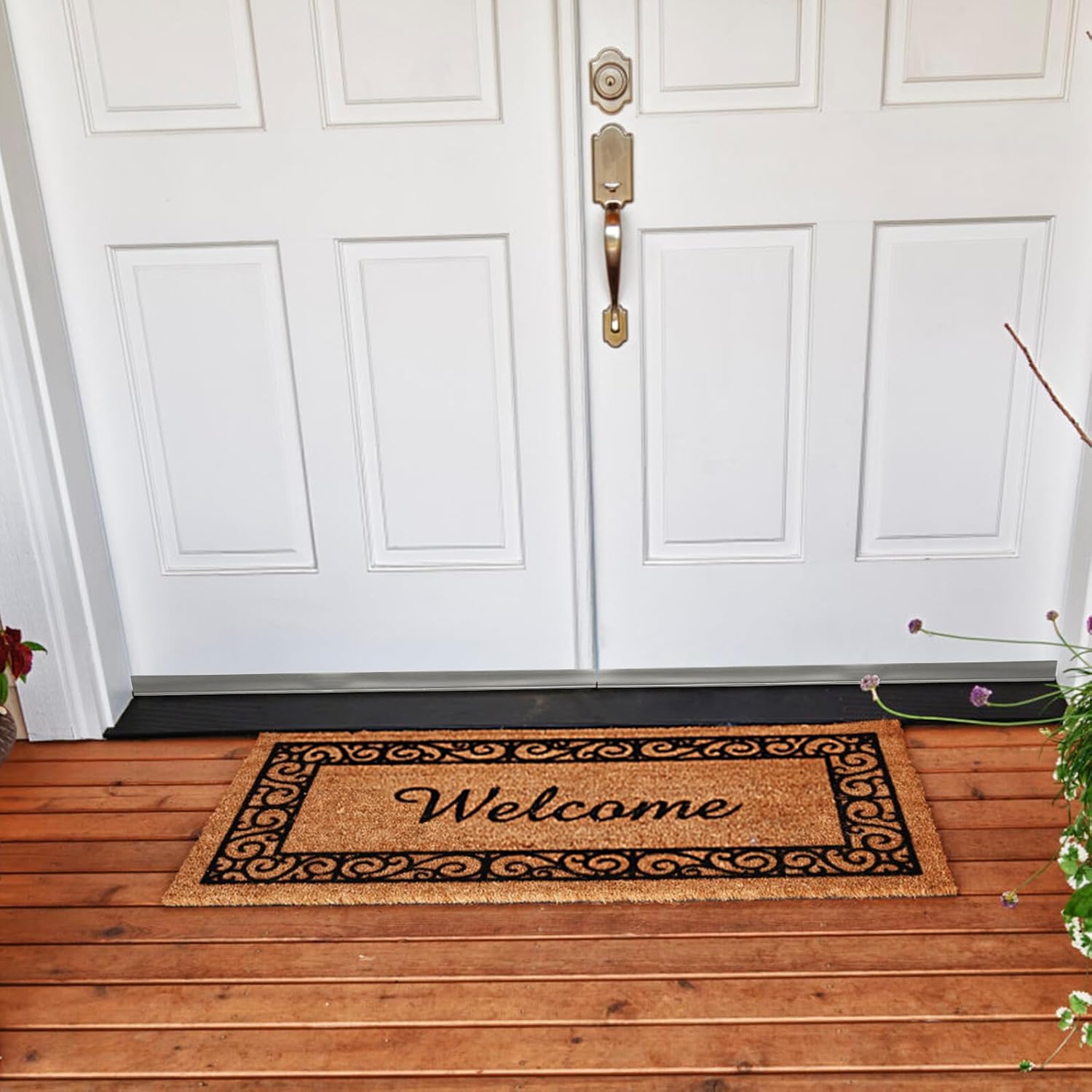 Under Door Noise Blocker Windproof Seal Strip Soundproofing Draft Excluder for Interior Doors Energy Saving Grey Small