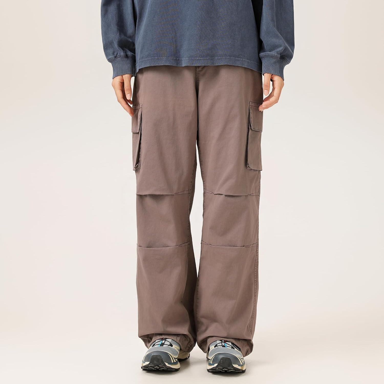 Unisex Baggy Cargo Pants – Stretch Twill Tactical Work Pants with Drawstring Cuffs, Wide-Leg Y2K Streetwear - Image 5