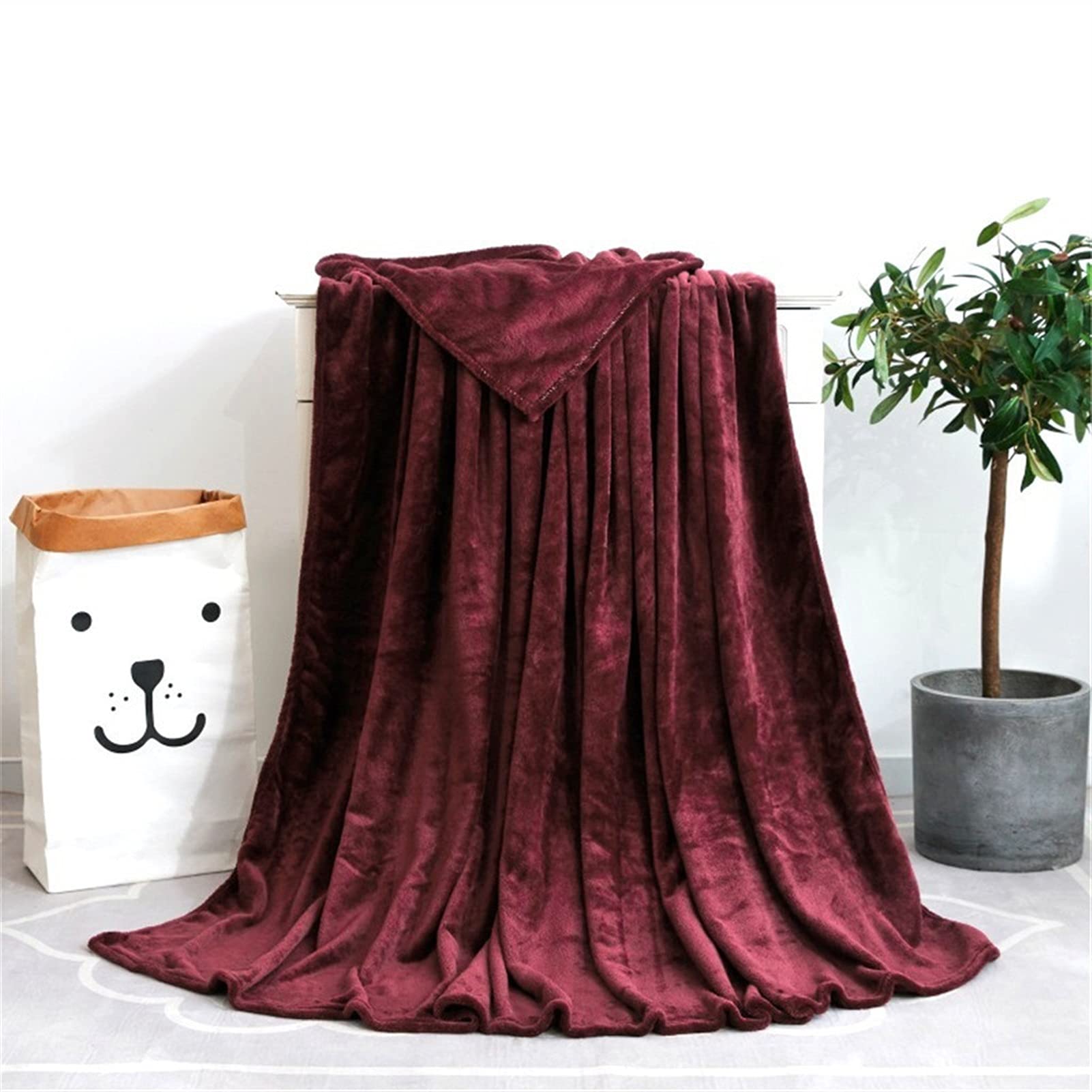 Couverture flanelle polaire chaude douce canapé lit air couch condition couleur J