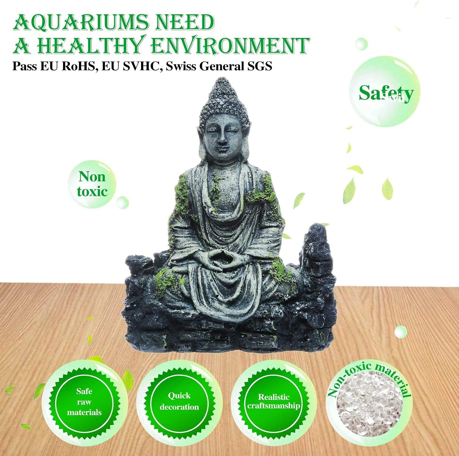 2 Statue Testa Isola Di Pasqua Per Acquario - Resina Anticata, Decorazione Tema Tropicale, 12.9/17.5cm - Foto 8