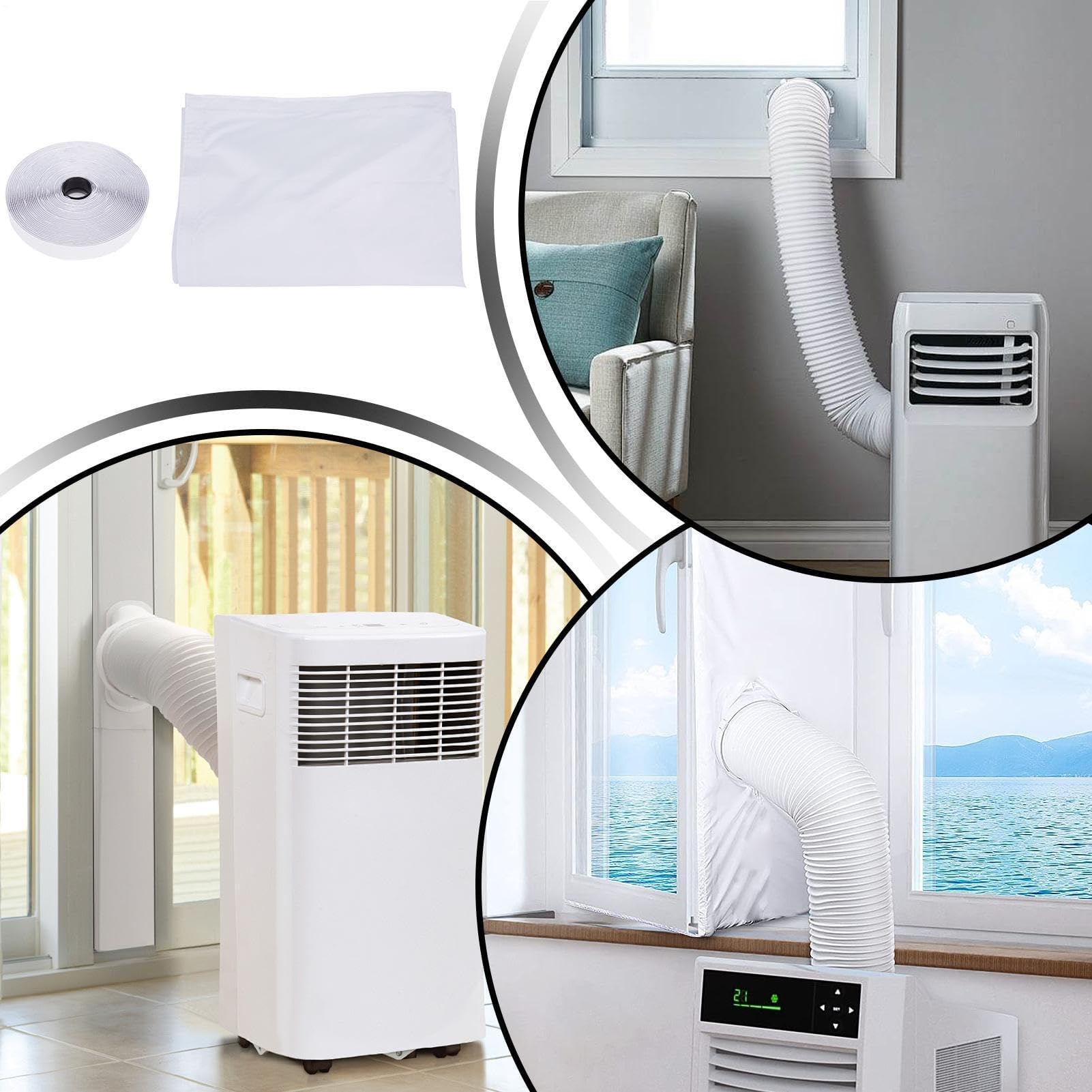 Guarnizione per finestra AC portatile, per risparmio energetico e smorzamento del suono, ideale per uso domestico, commerciale e sul posto di lavoro, facile installazione, design durevole