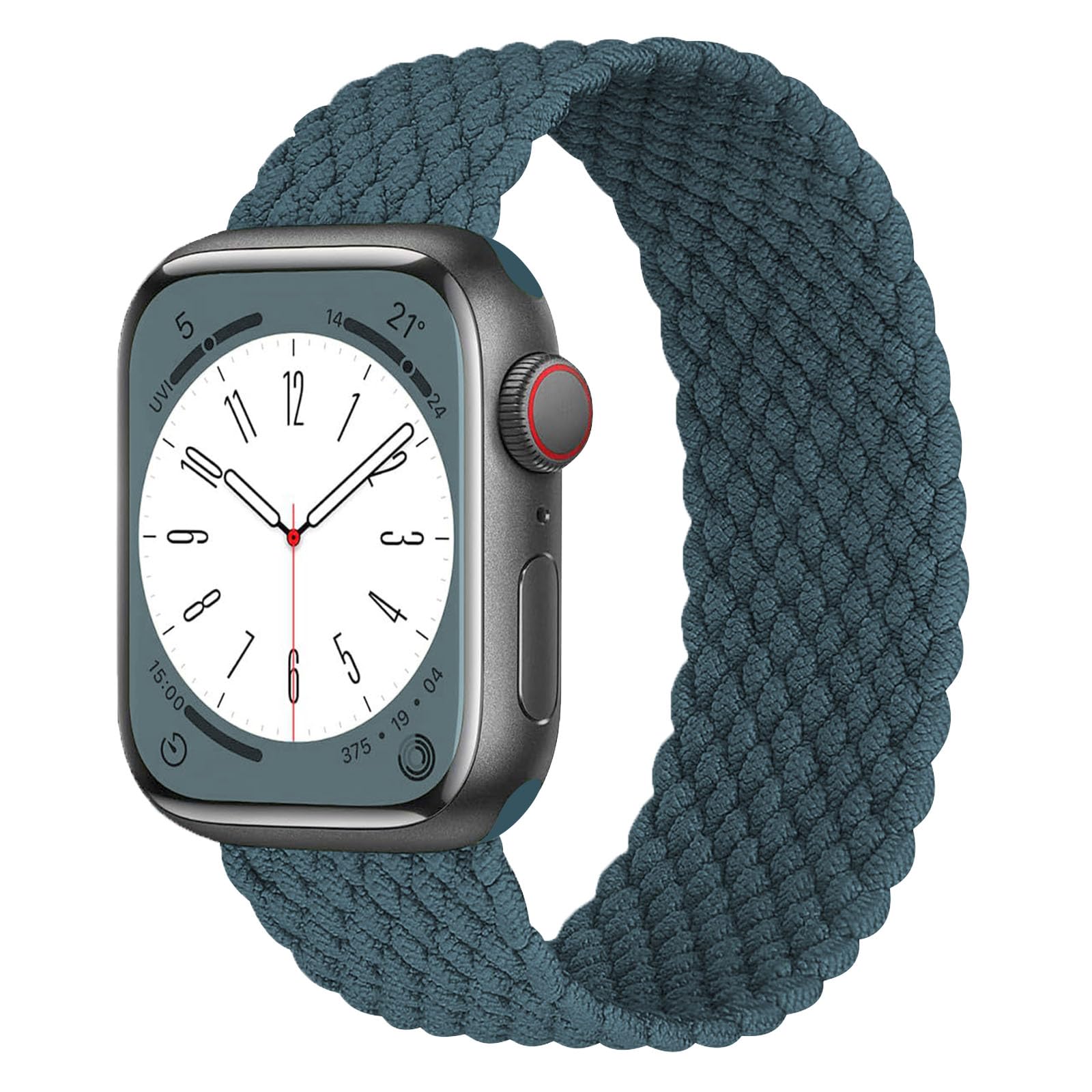Proworthy Braided Solo Loop Compatible With Apple Watch Band 38mm 40mm 41mm 42mm 44mm 45mm 49mm for Men Women, Stretch Nylon Elastic Strap Wristband