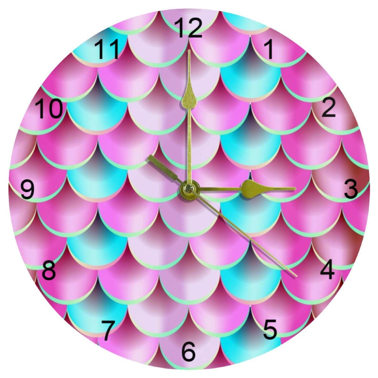 Horloge murale sirène silencieuse avec chiffres arabes pour la cuisine