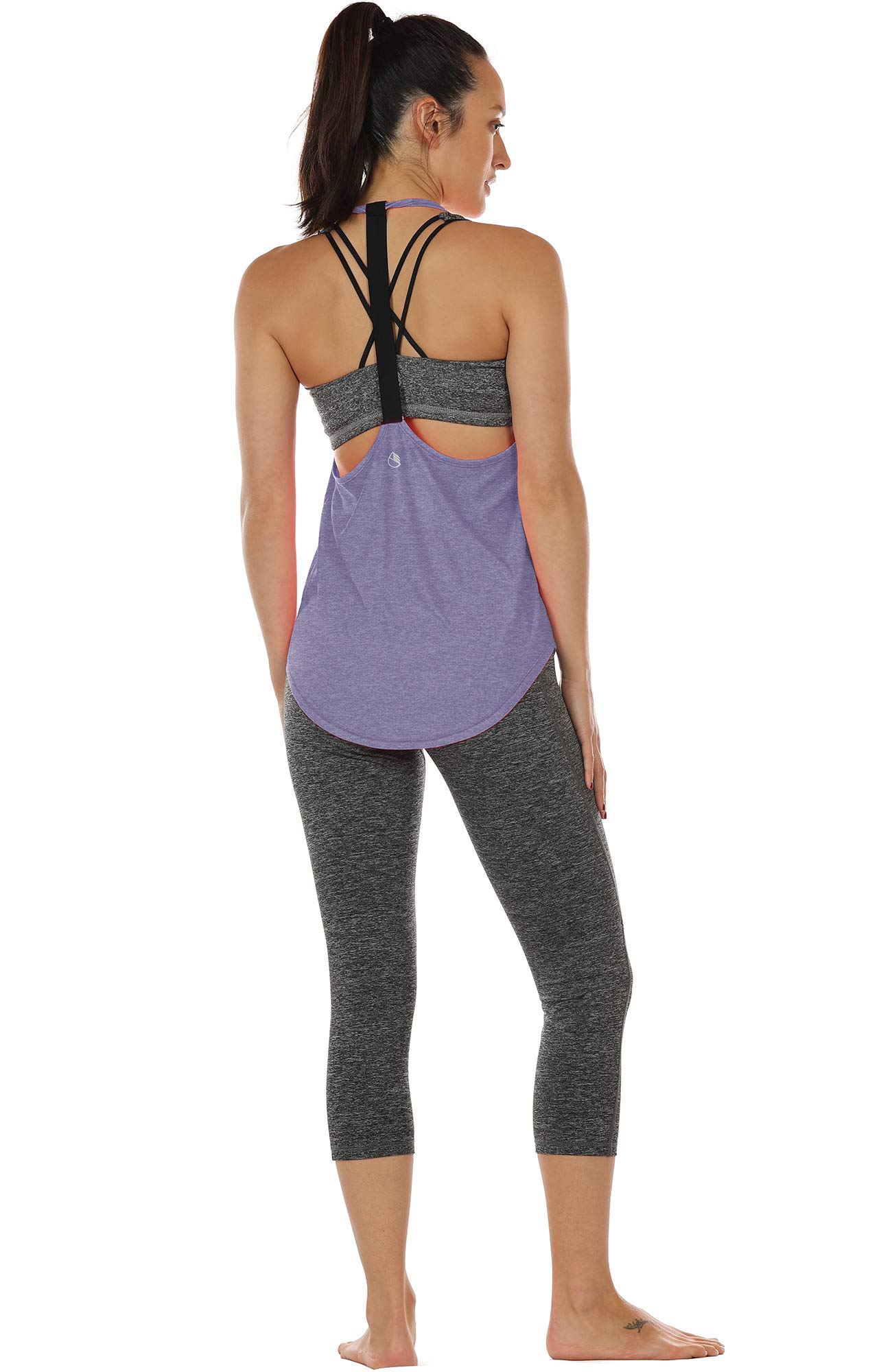 icyzone Camisetas sin Mangas de Entrenamiento para Mujer, Camisetas de Yoga de Gimnasio, Camiseta de Tirantes Deportiva con Espalda en T, Paquete de 2