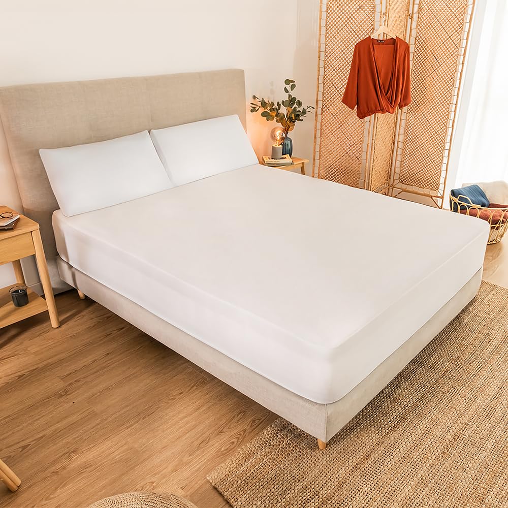 Cecotec Protector Colchón 90x200 cm Flow ProtectMattress 1000. Cubre Colchón 90, Termorreguladora Natural Tencel, Transpirable, Hipoalergénico, Colchones hasta 30 cm, Oeko-Tex, Fabricado en España
