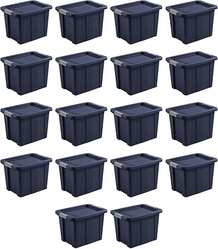 Vista 10 de Sterilite Paquete de 8 contenedores de almacenamiento con tapas, bolsas resistentes, Tuff1, 30 galones, índigo oscuro Ingigo oscuro