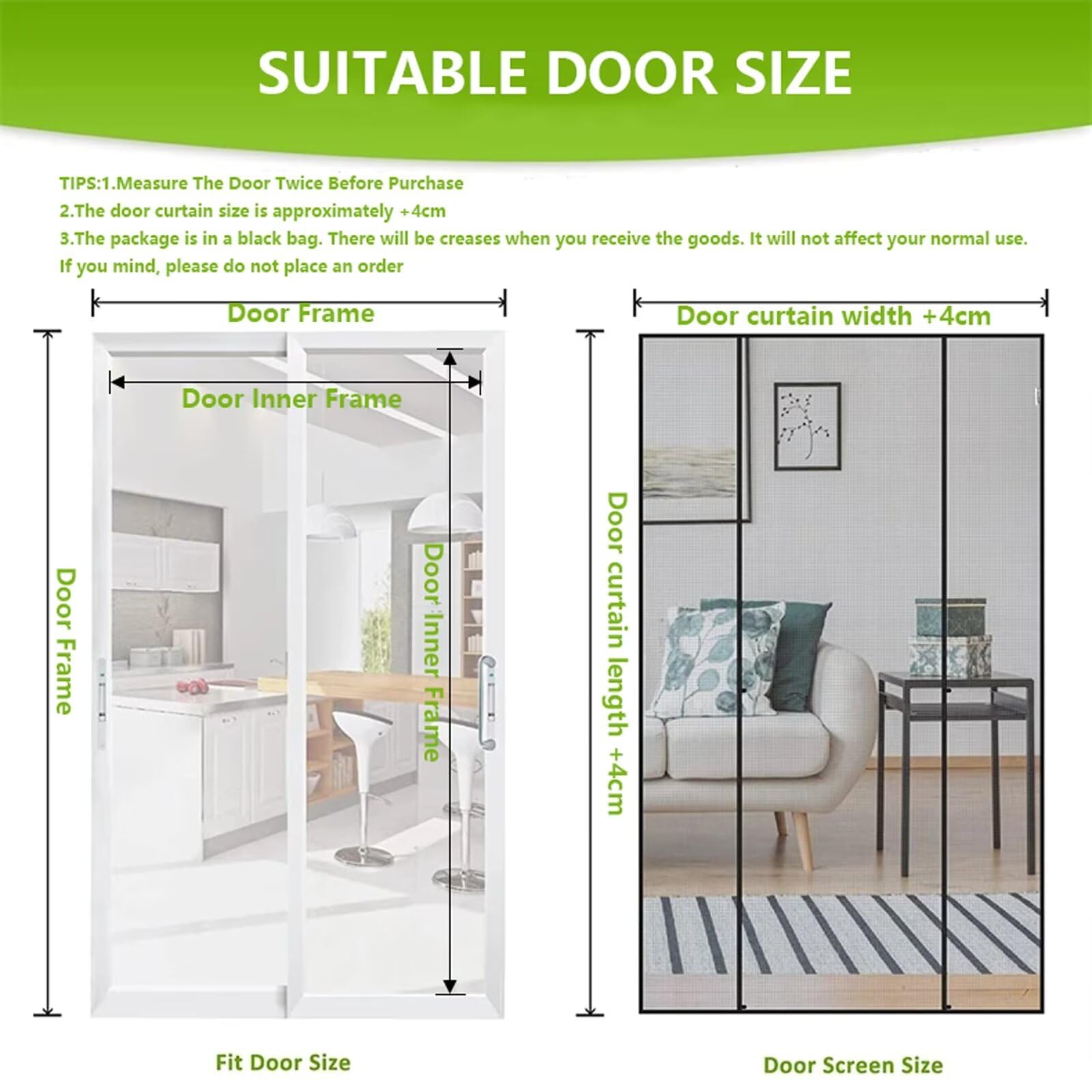 Moustiquaire Porte Magnétique 295x280cm CGUOZI - Fermeture Automatique, Anti-insectes
