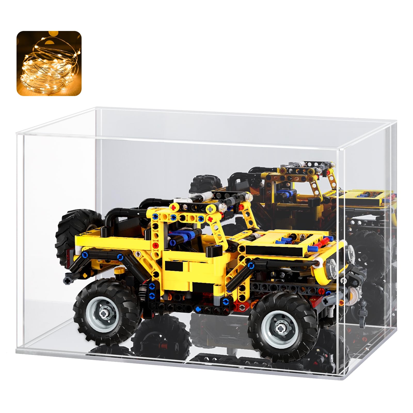 Photo 1 of LASOA Acrylic Display Case for Collectibles – Clear Display Box with Mirrored Back and Base, Self-Assembly Showcase for Figurines, Models, and Memorabilia, 12x10x10inch