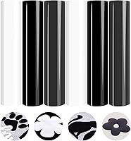 Vista 8 de Puff Vinyl Transferencia de calor – 8 hojas (12 x 10 pulgadas) de vinilo de transferencia de calor blanco 3D Puff HTV negro Puff hierro sobre vinilo