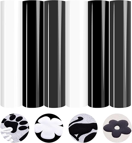 Miniatura 8 de Puff Vinyl Transferencia de calor – 8 hojas (12 x 10 pulgadas) de vinilo de transferencia de calor blanco 3D Puff HTV negro Puff hierro sobre vinilo