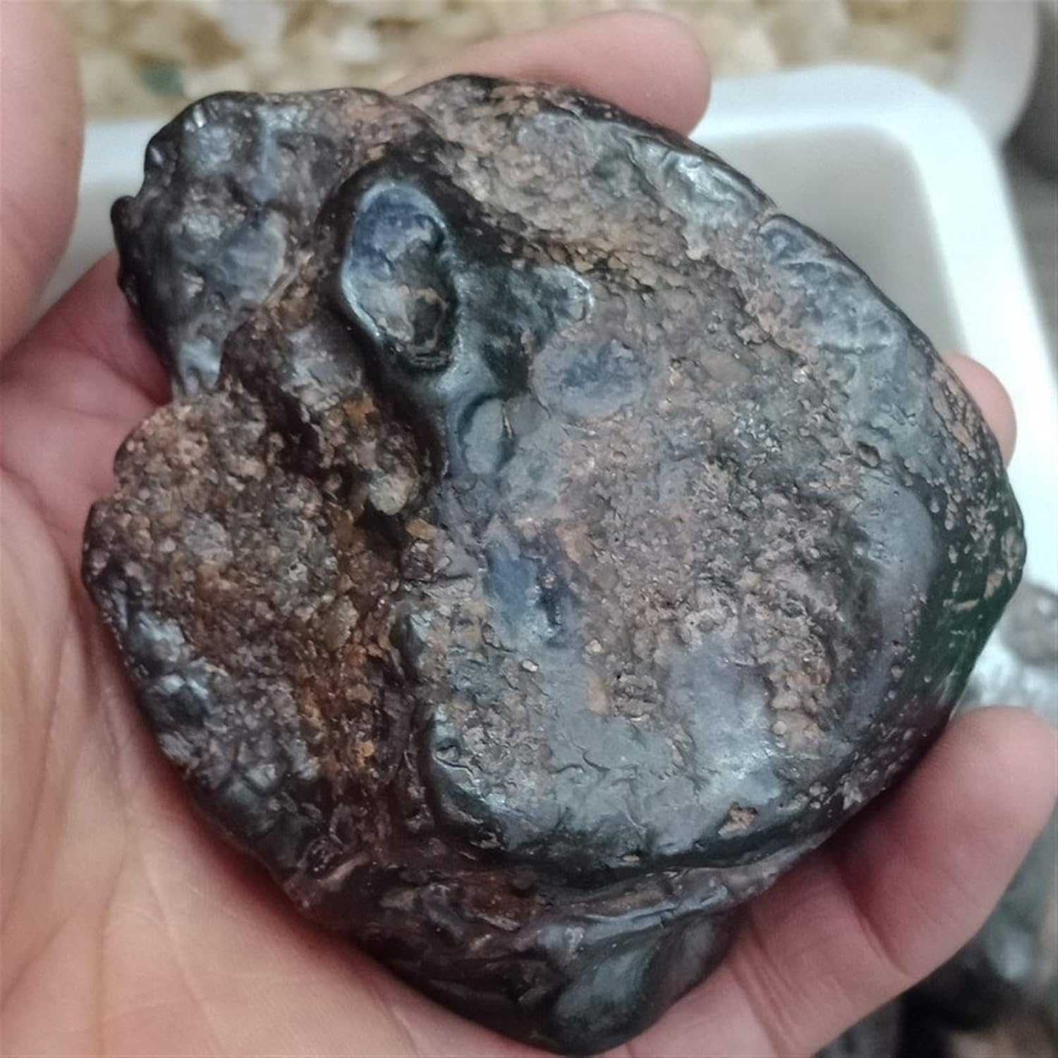 300-1300g Natural Iron Silicide Meteorites Rock Raw Stones Mineralen Specimen Collection Meteorite Home Decor Gift (Color : About 300g)