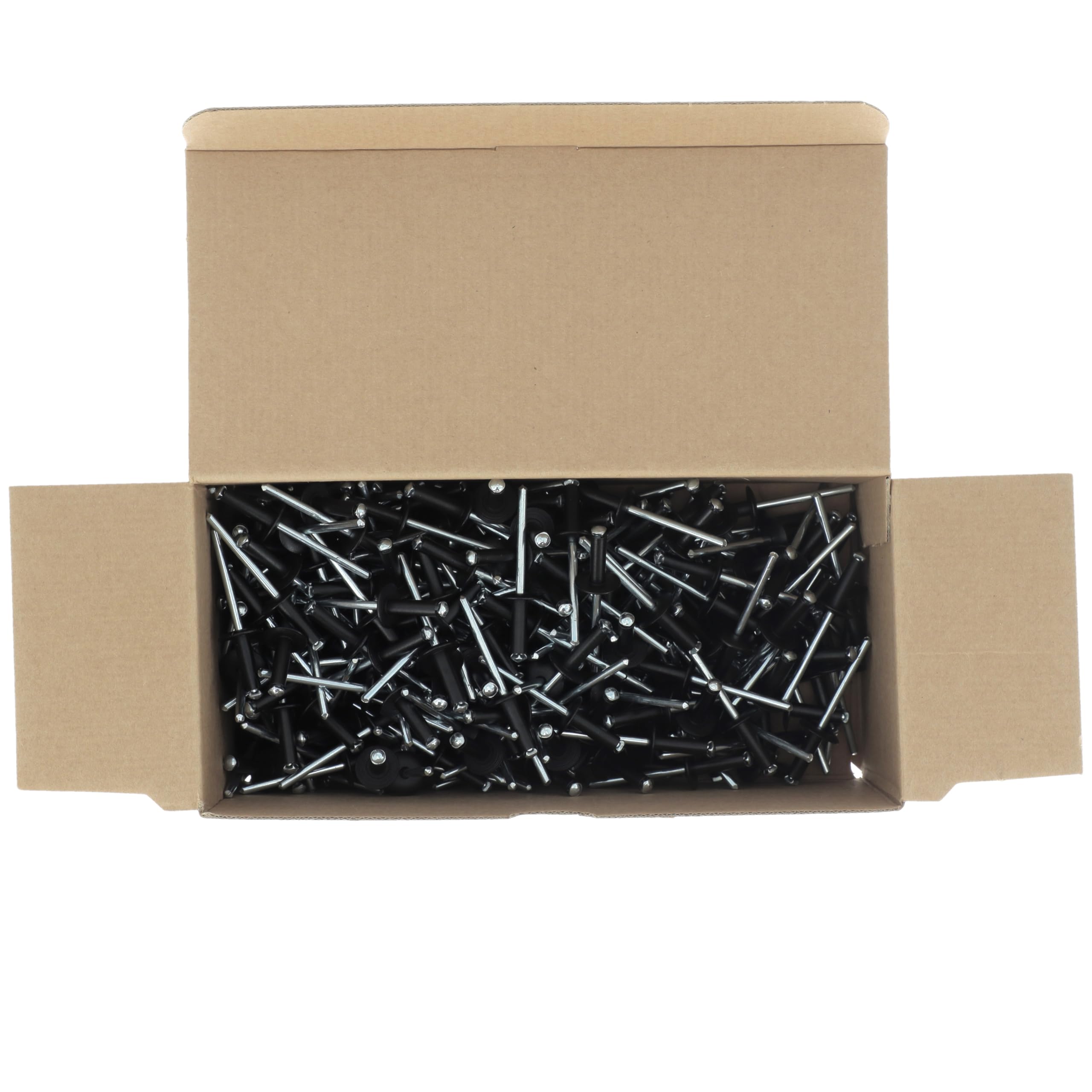 Restagraf - Rivets Épanouis Noirs pour Plaques d'Immatriculation - Diamètre 4,8 mm - Fixation Durable sur Carrosserie ou Support Plastique - Réf. 4916 - Boîte de 250