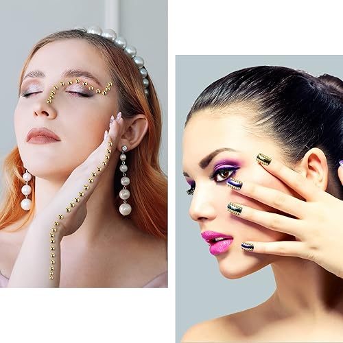 Miniatura 9 de FEPITO 11070 piezas de perlas de parte trasera plana, 8 tamaños, perlas medias redondas, cuentas de perlas de parte trasera plana, cuentas de media